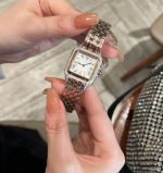Cartier Panthere De 27*37MM Quartz Movement White Dial Square Women Watch